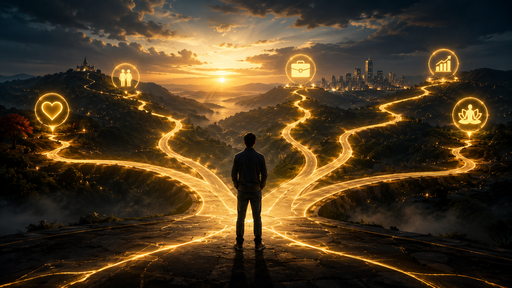 A seeker at the crossroads of love, career, wealth and spiritual paths